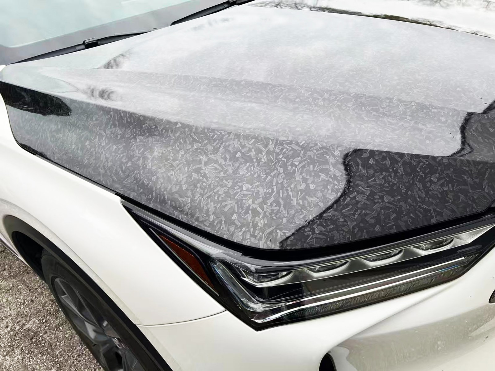 Ultra Gloss PET Liner Black Forged Composite Carbon Fiber Vinyl Wrap Air Release