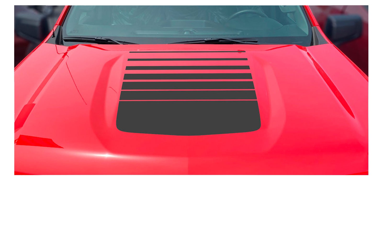 Chevy Silverado Matte Black Fade Hood Decal Graphic 2019-2025