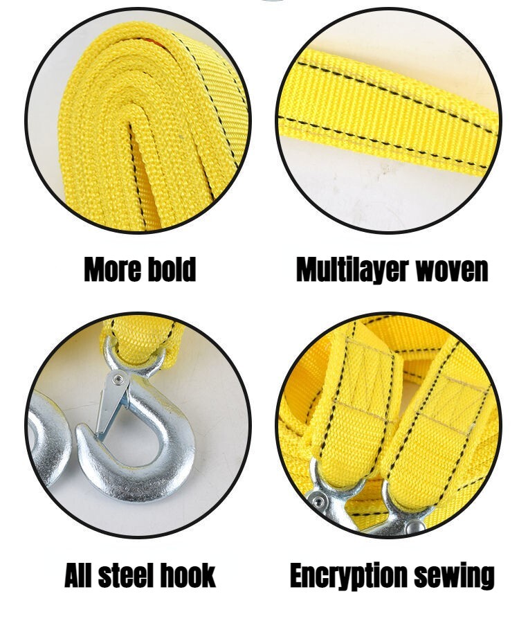 Vehicle Rescue Trailer Strap Tow Rope Off-road Universal Car Strap 3 Layers 5M