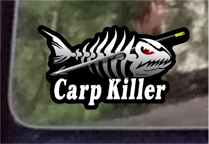 ProSticker 1517 (One) 3.5″ x 7″ Carp Killer Bowfishing Decal Sticker