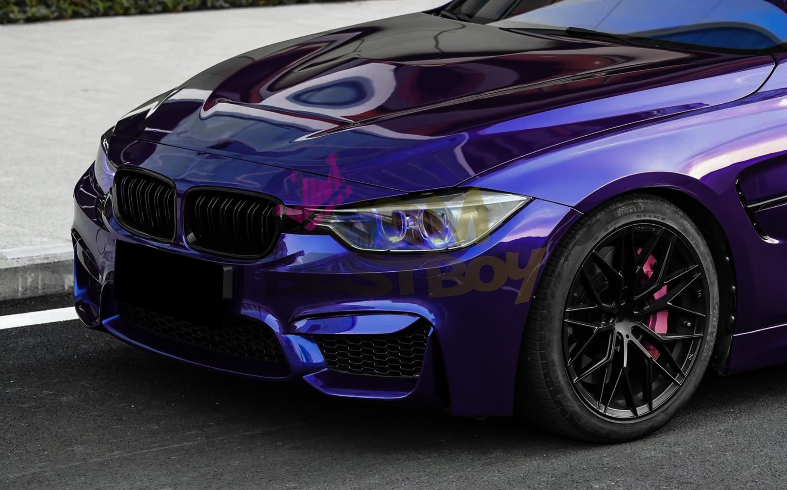 ESSMO PET Super Gloss Metallic Royal Indigo Blue Car Vinyl Wrap Decal Like Paint