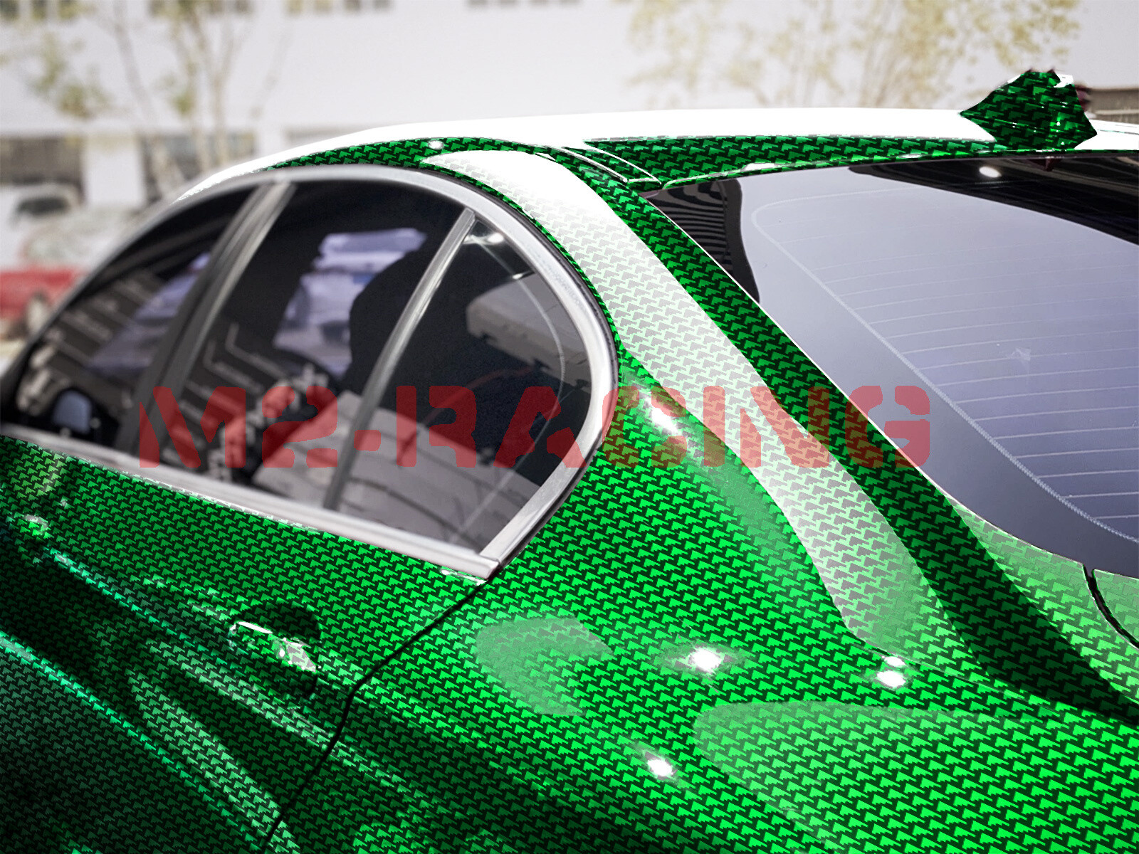 PET Squadron Carbon Fiber Gloss Emerald Green Car Vehicle Vinyl Wrap Decal Sheet