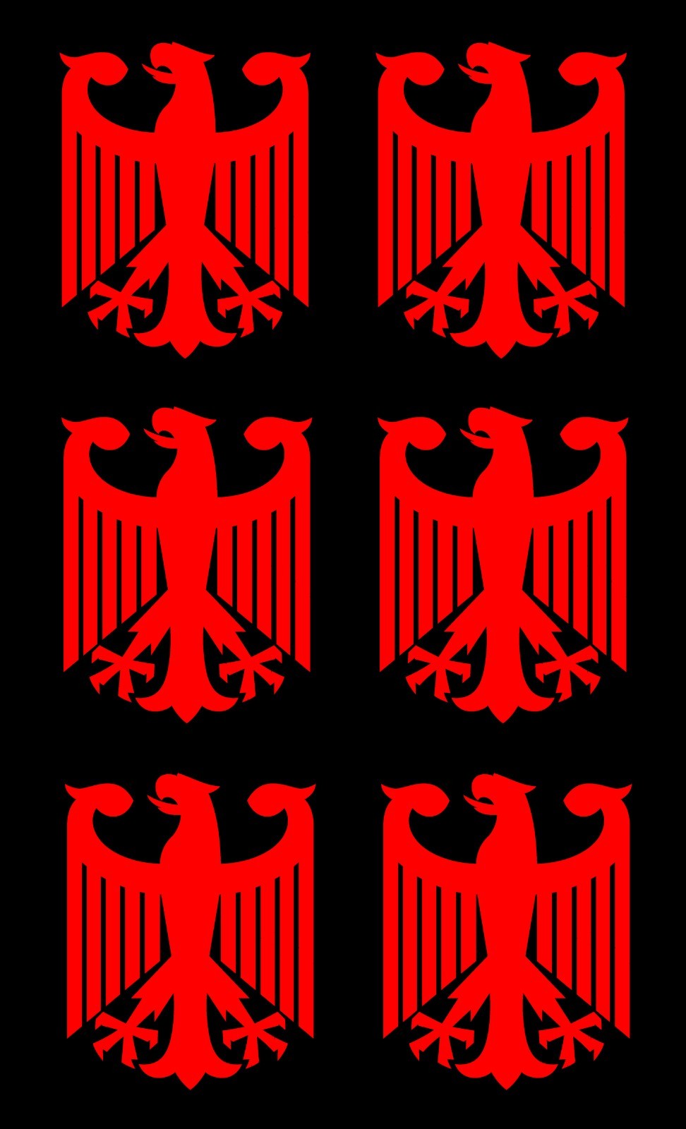 Set of 6 German Eagle Germany Flag Vinyl Decal Sticker Lot Pack