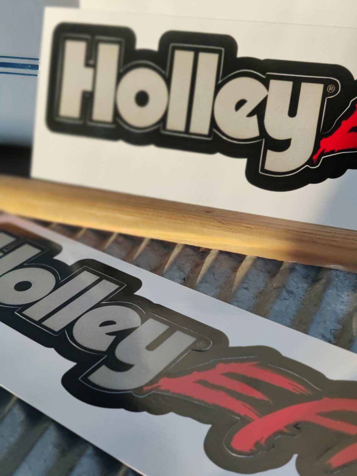 Lot of 2 EFI HOLLEY Decals Stickers NHRA ManCave ToolBox. Vintage Decals
