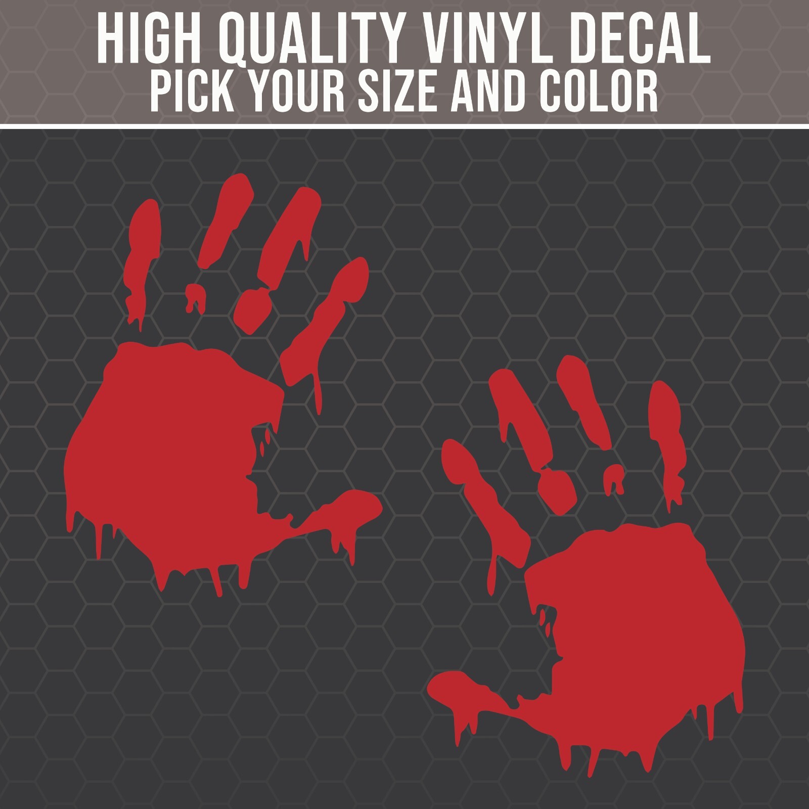 Zombie Handprint Decal, Halloween Decal for Car, Horror Decal, Bloody Hand Decal