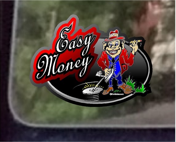 ProSticker 506 (One) 4″ Easy Money Decal Sticker Metal Detecting