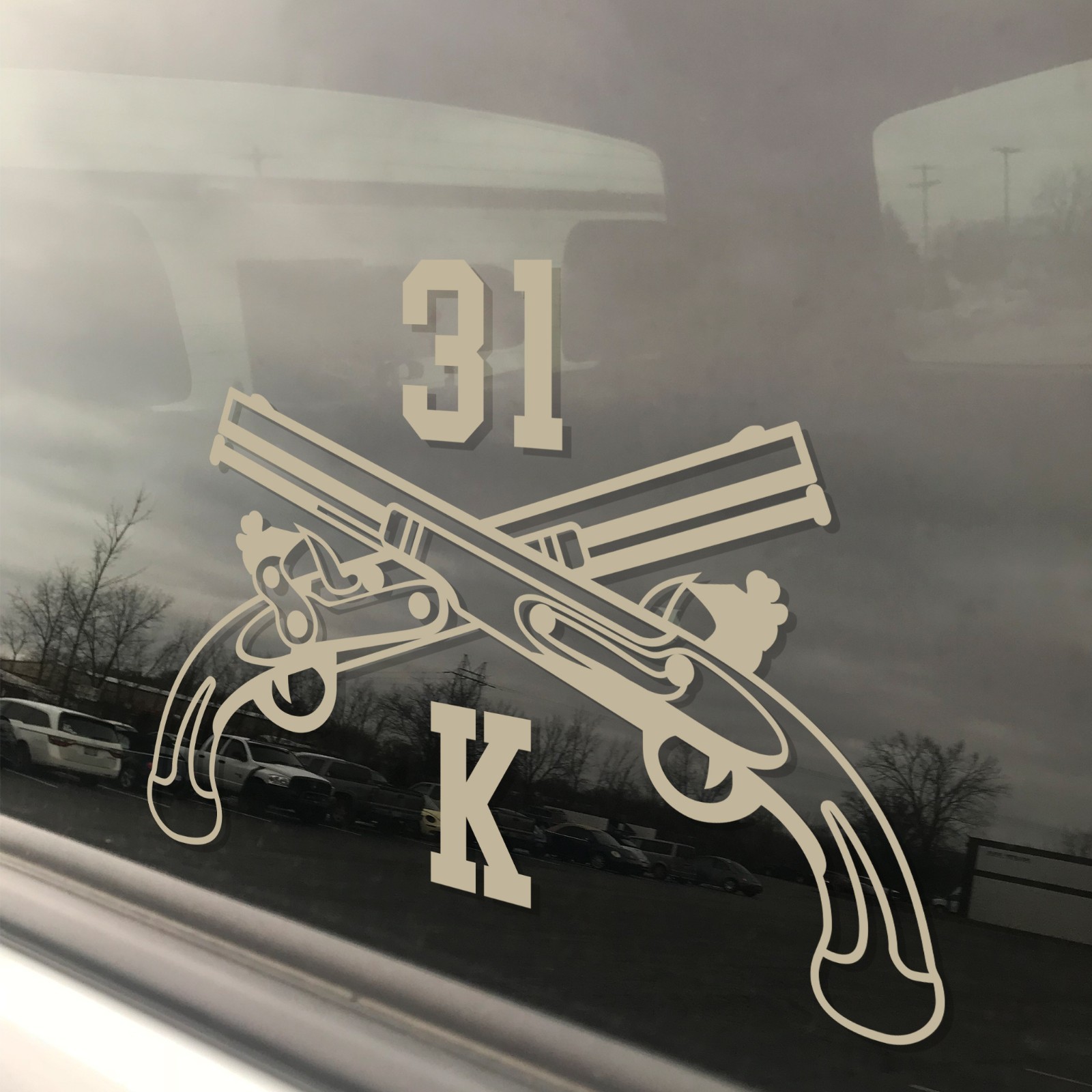 Army MOS 31K Working Dog Handler Crossed Pistols Insignia Decal 3″ x 5.5″