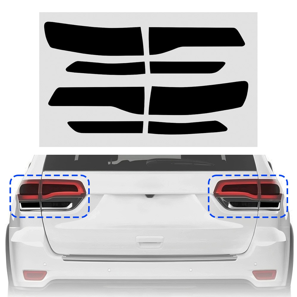 For 2014-2021 Jeep Grand Cherokee Smoked Taillight Vinyl Tint Film Overlay Decal