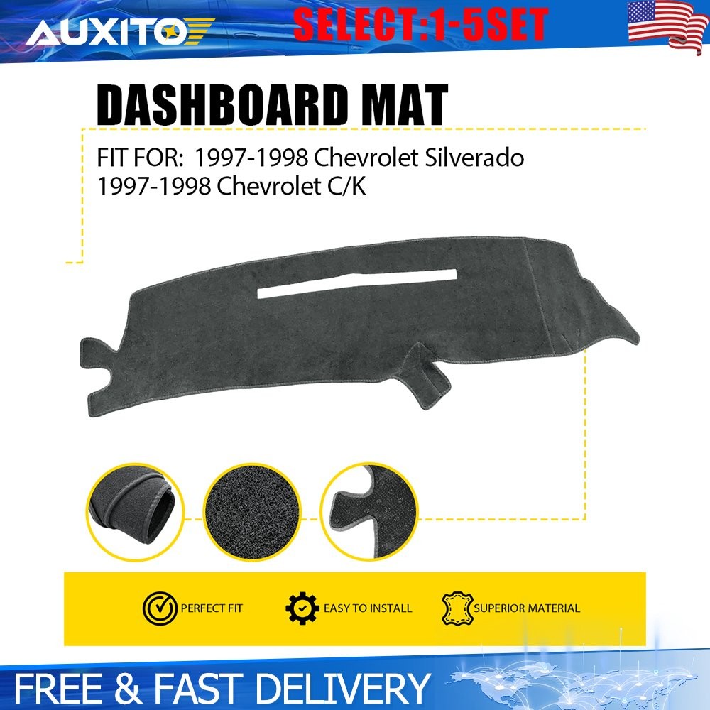 Dashboard Mat Dash Cover Fit 1997-98 Chevy Silverado Pickup Truck Gray Pad 1-5X