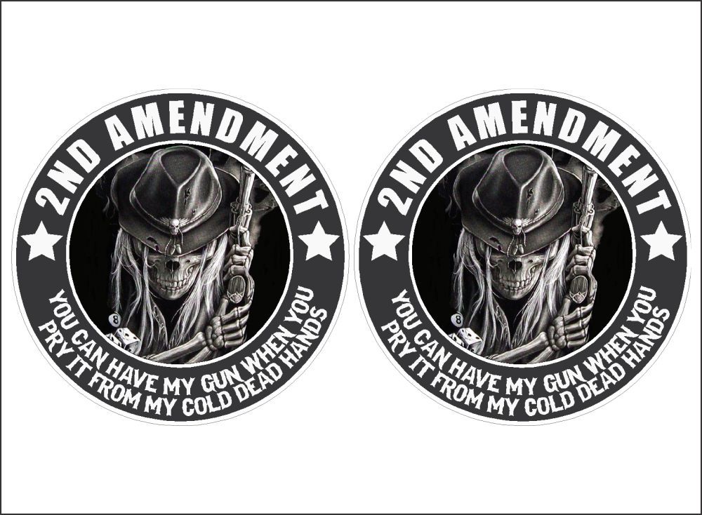 2ND Amendment / PAIR / 5″ Vinyl Vehicle USA Right to Bear Arms Graphic Decals