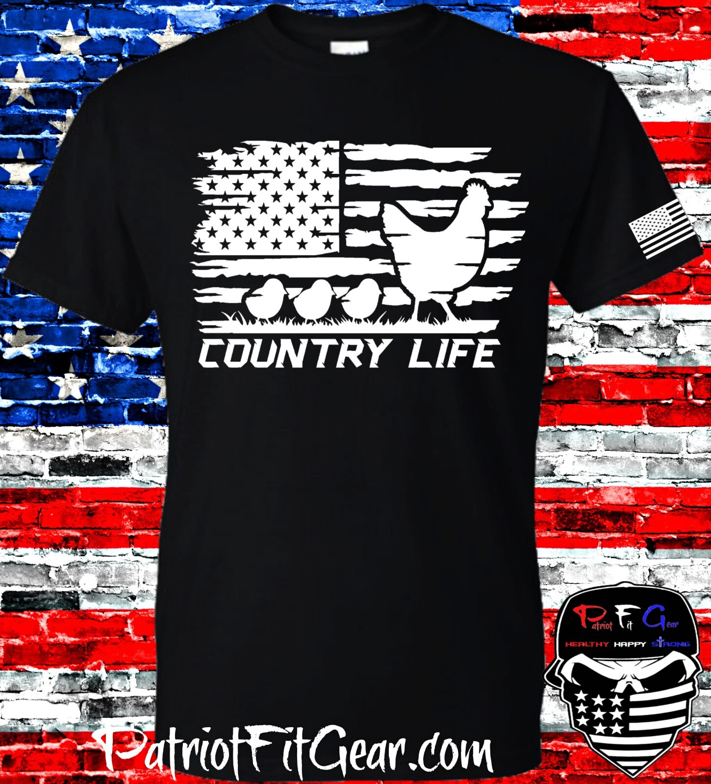 Chicken, Country Life, Hen, Chicks, Flag, Fowl, Poultry Farm, Custom Vinyl Decal
