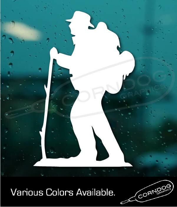 Hiker Decal STICKER VINYL DECAL OFF GRID HIKER CAMPING OUTDOORS ADVENTURE