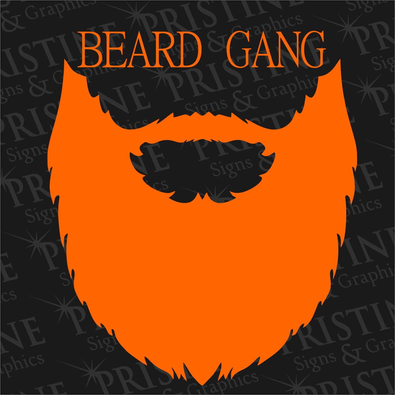 Beard Gang Decal 6″ x 6.5″ Inch by Pristine Signs & Graphics,LLC MADE IN THE USA