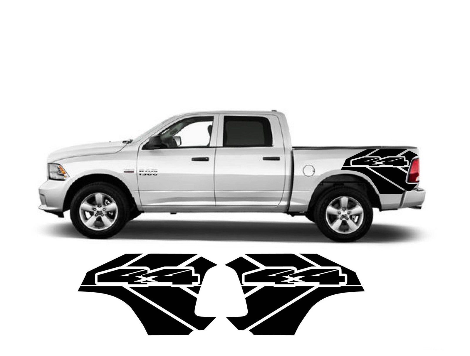 COMPATIBLE WITH DODGE RAM Rebel 4×4 BED GRAPHICS VINYL DECALS BEDSIDE REAR