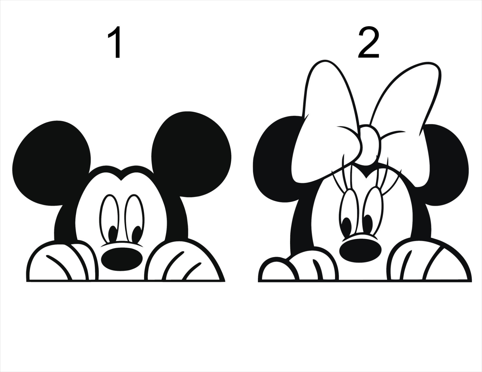 Mickey Minnie Mouse Head Vinyl Window Decal **YOU PICK** Size by Width