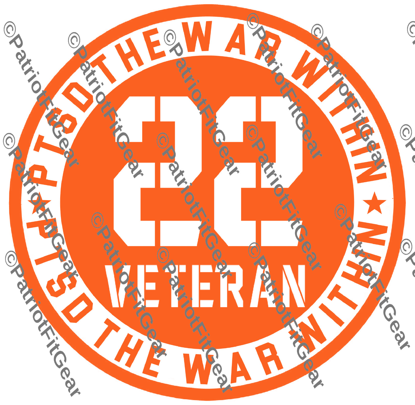 Veteran 22,PTSD The War Within,Support Our Troops,Military,Custom Vinyl Decal