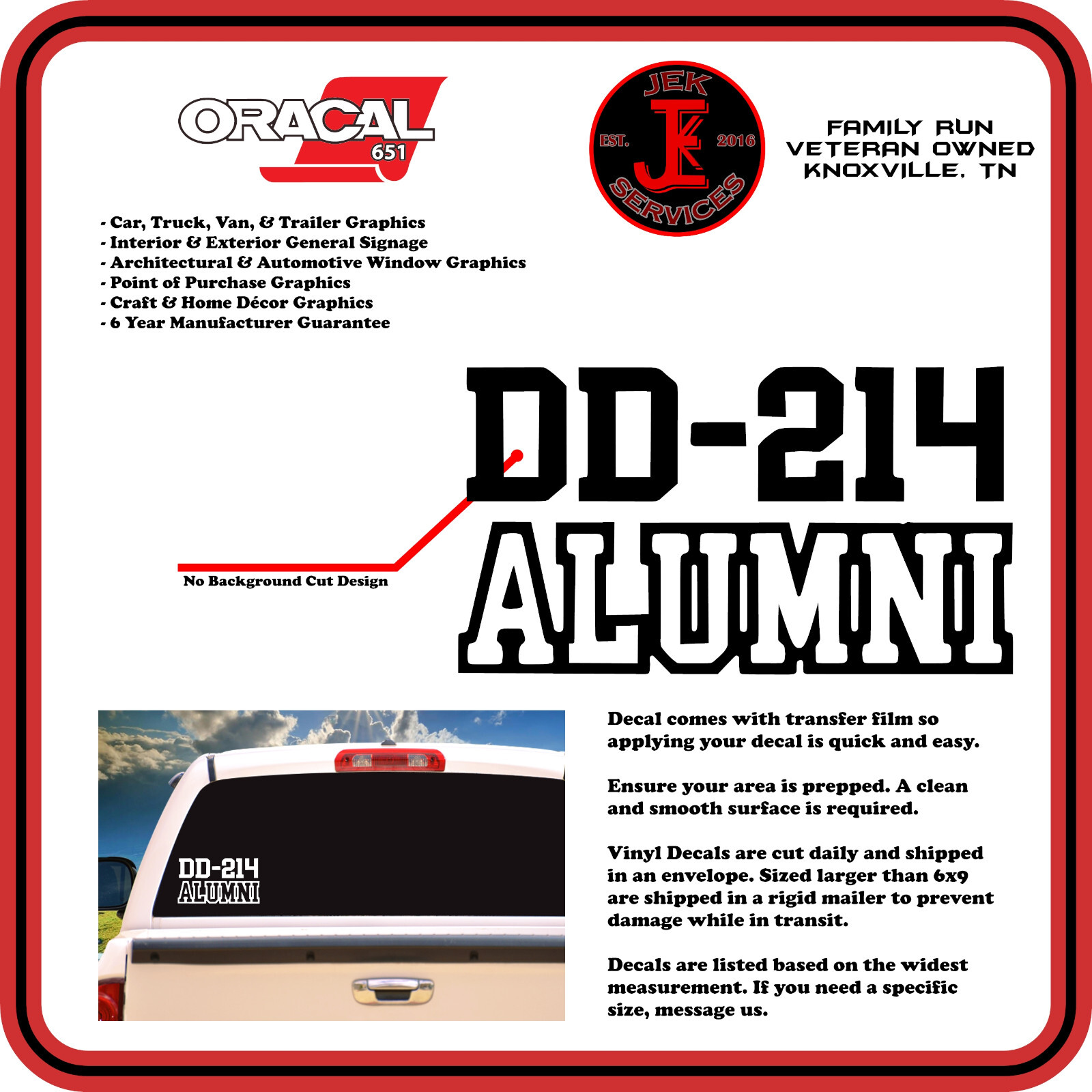 DD-214 Alumni – Vinyl Cut Sticker Decal (Pick Your Size and Color)
