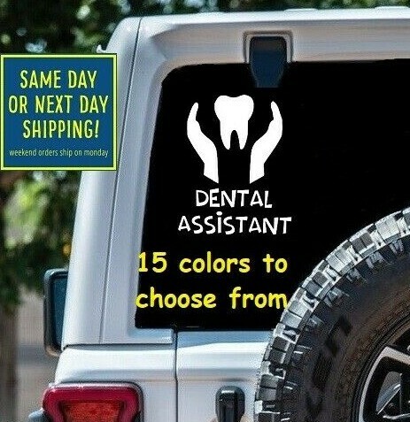 8 Sz DENTAL ASSISTANT TOOTH Car Window DECAL STICKER Gift MacBook Laptop Tablet