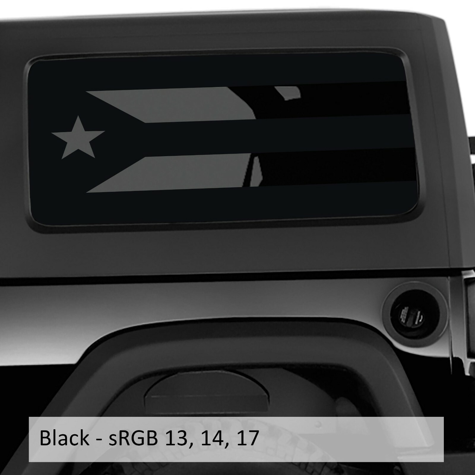 Jk/JL Puerto Rico Flag Decal Hardtop Window Set for Wrangler 2DR Model ’07-’20