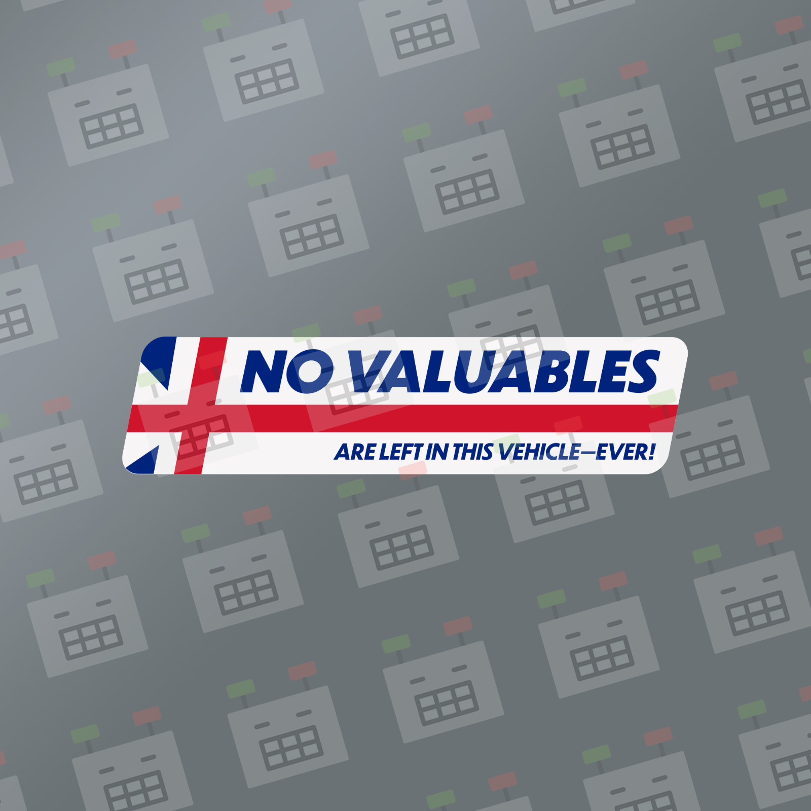 2x No Valuables Car Window Decals Stickers – UK Design – Free Shipping