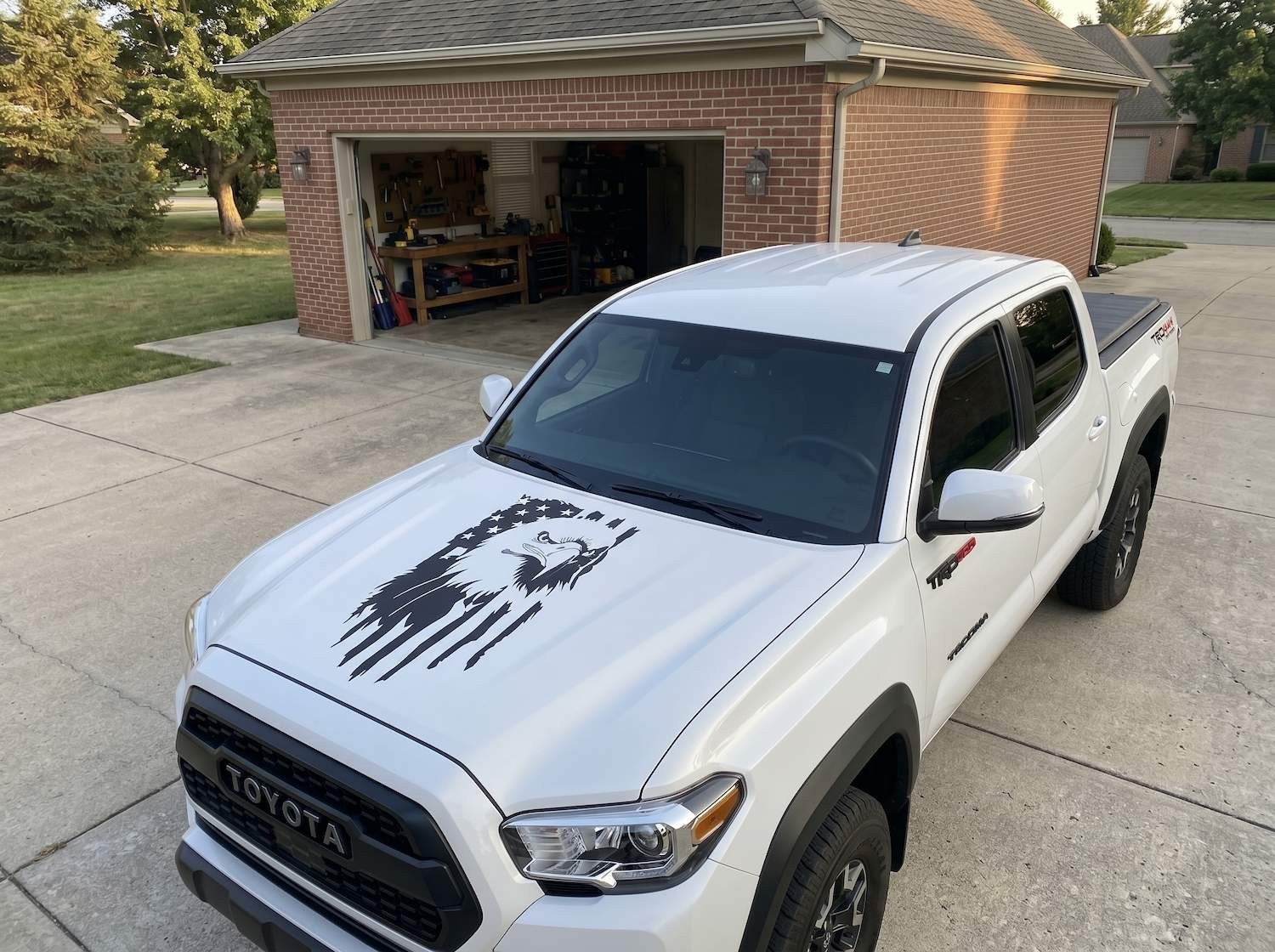 American Eagle Patriotic Flag Hood Vinyl Decal Sticker for Truck Car SUV