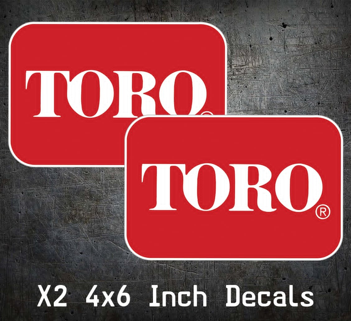 X2 Fits TORO Decals 4″ x 6″ Logo Walk Behind Zero Turn Mowers Vinyl Stickers