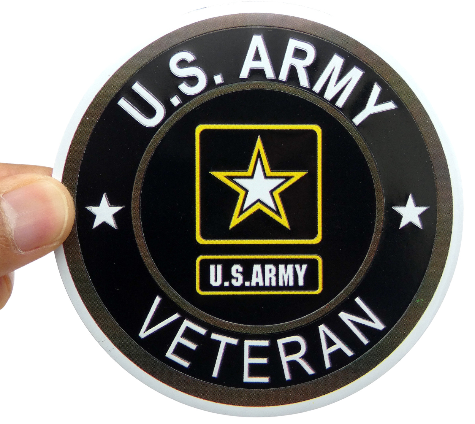 ALUMINUM US Army Veteran Decal Sticker – Patriotic, Army, Military 3.5″