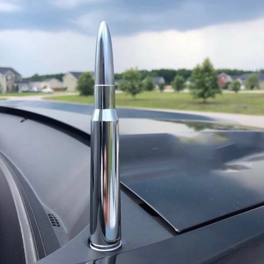 Chrome BULLET ANTENNA CAL 50 for CHEVROLET SILVERADO SIERRA 1500/2500/3500/GMC