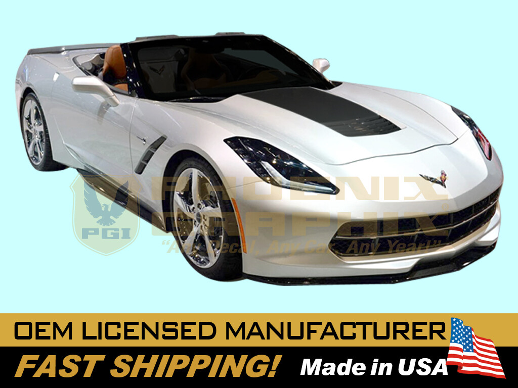 2014 2015 2016 2017 2018 2019 Corvette C7 Stingray Stinger Hood Decal Stripe Kit