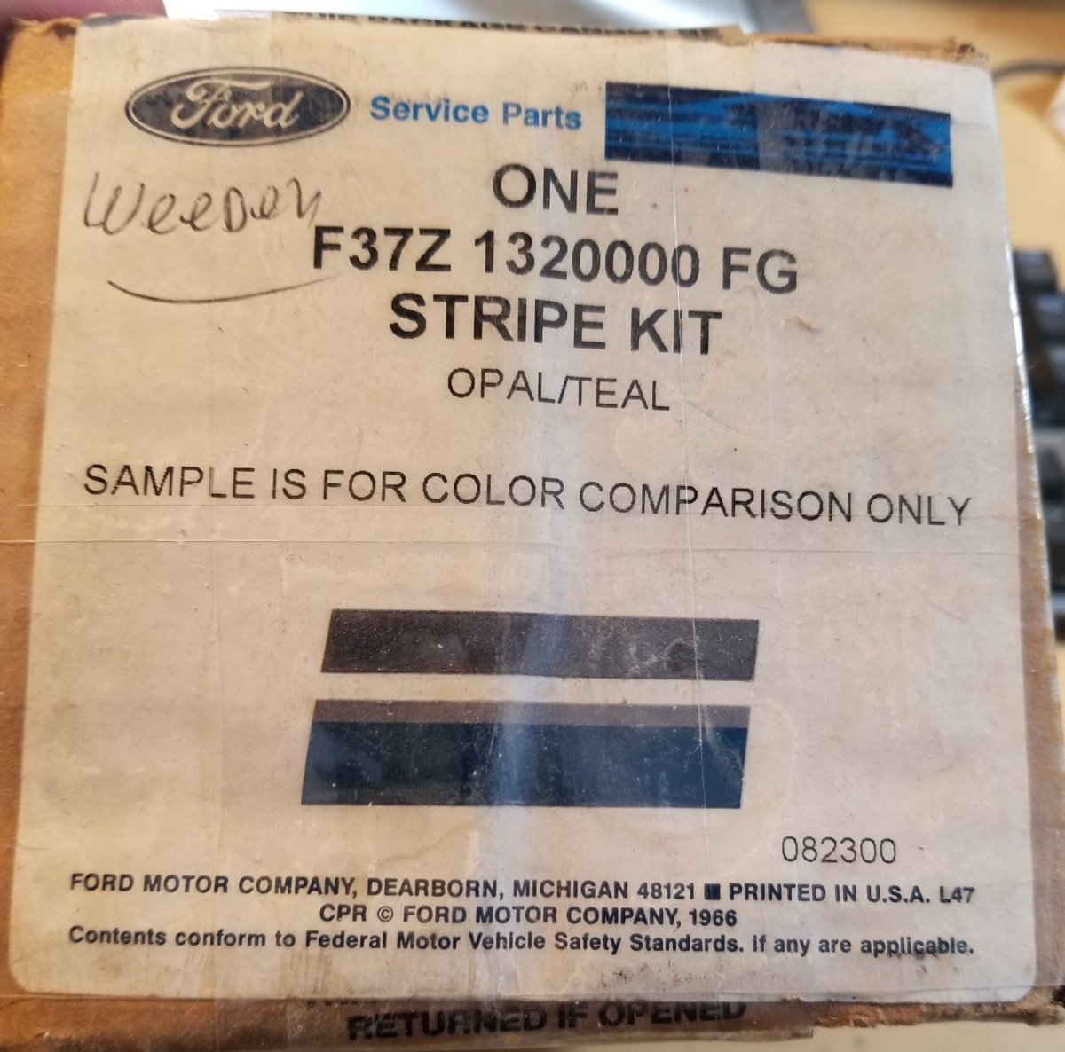OEM Ford F37Z-1320000-FG Stripe Kit Opal & Teal 1993- 94 Ford Ranger LH
