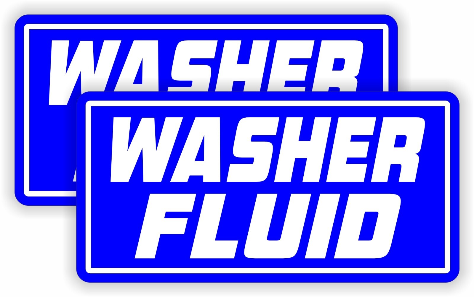pair – 2.5×5-inch WASHER FLUID Vinyl Stickers Decals Markers Labels Waterproof