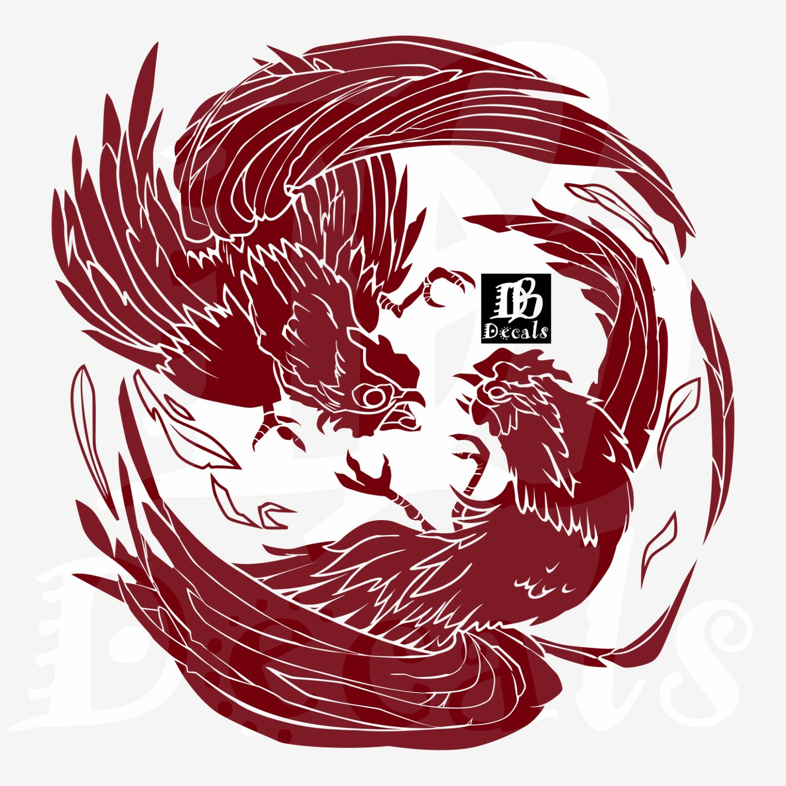 Chicken Rooster Fighting Gamecock Cockfight Car Truck Window Vinyl Decal Sticker