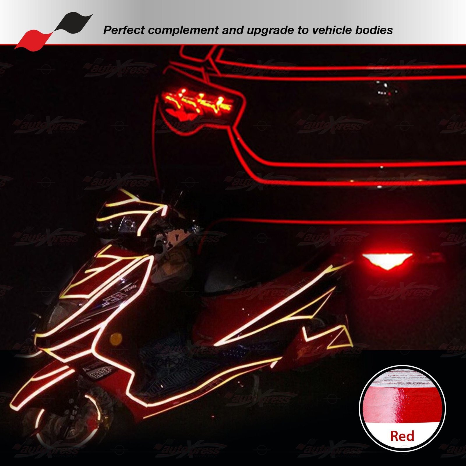 RED Weatherproof REFLECTIVE Adhesive Roll 3M Vinyl Tape Stickers Various sizes