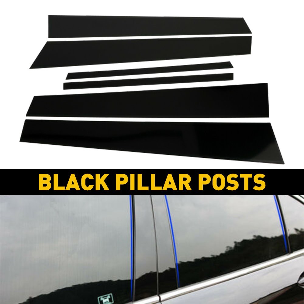 6/12x Pillar Post 2008-2012 Fit Door Accord Honda Window Cover Trim Strips Panel