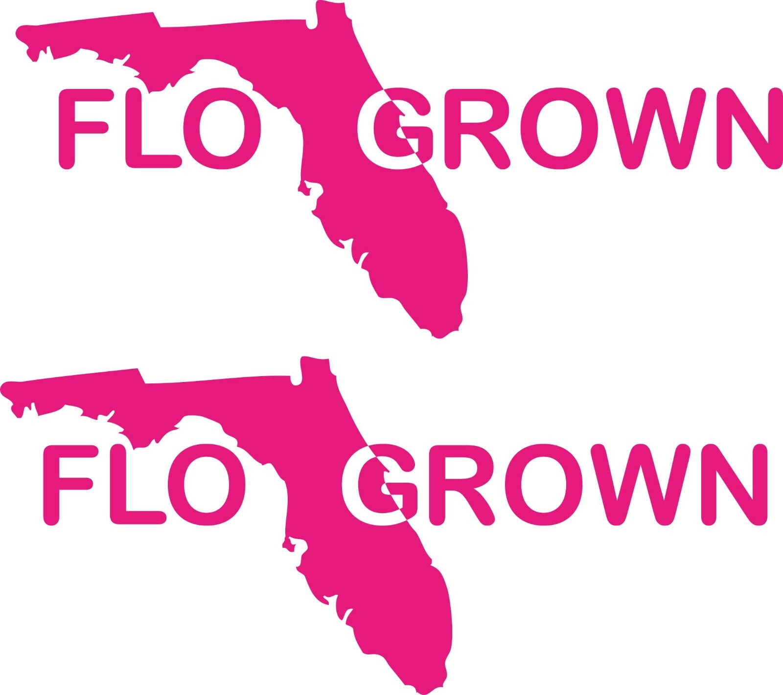 FLO GROWN Florida Die Cut Decal Size 3.25″ x 7.25″ Choose Colors p410