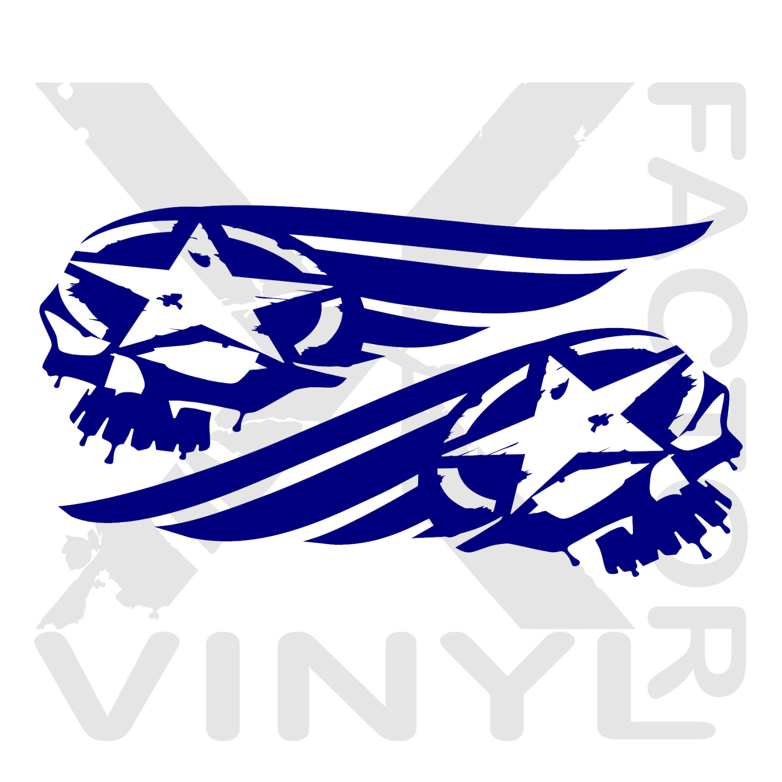 Set of Winged Skull with Star Vinyl Dicut Decal Stickers 14 Color 2 Size FREESHP