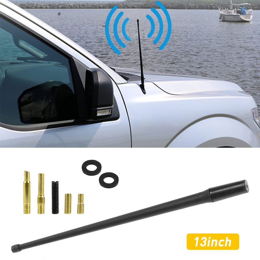 1/2set 13″ Antenna Black Mast Radio Power AM/FM Universal for Car Motorc Antenna