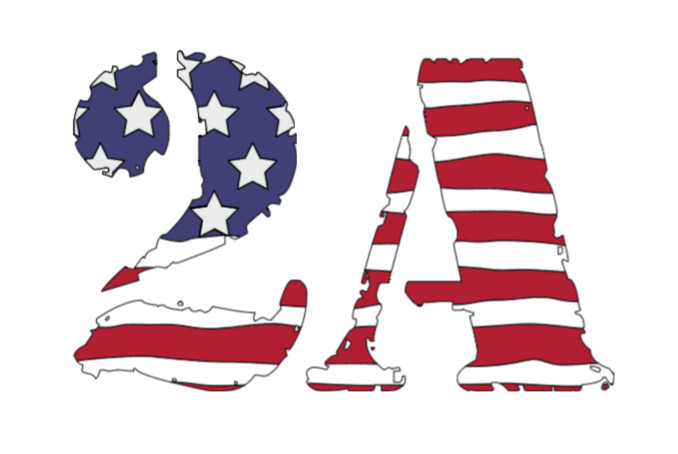 Pair 2nd Amendment Decals 2A Stickers US Constitution Many Colors + Sizes