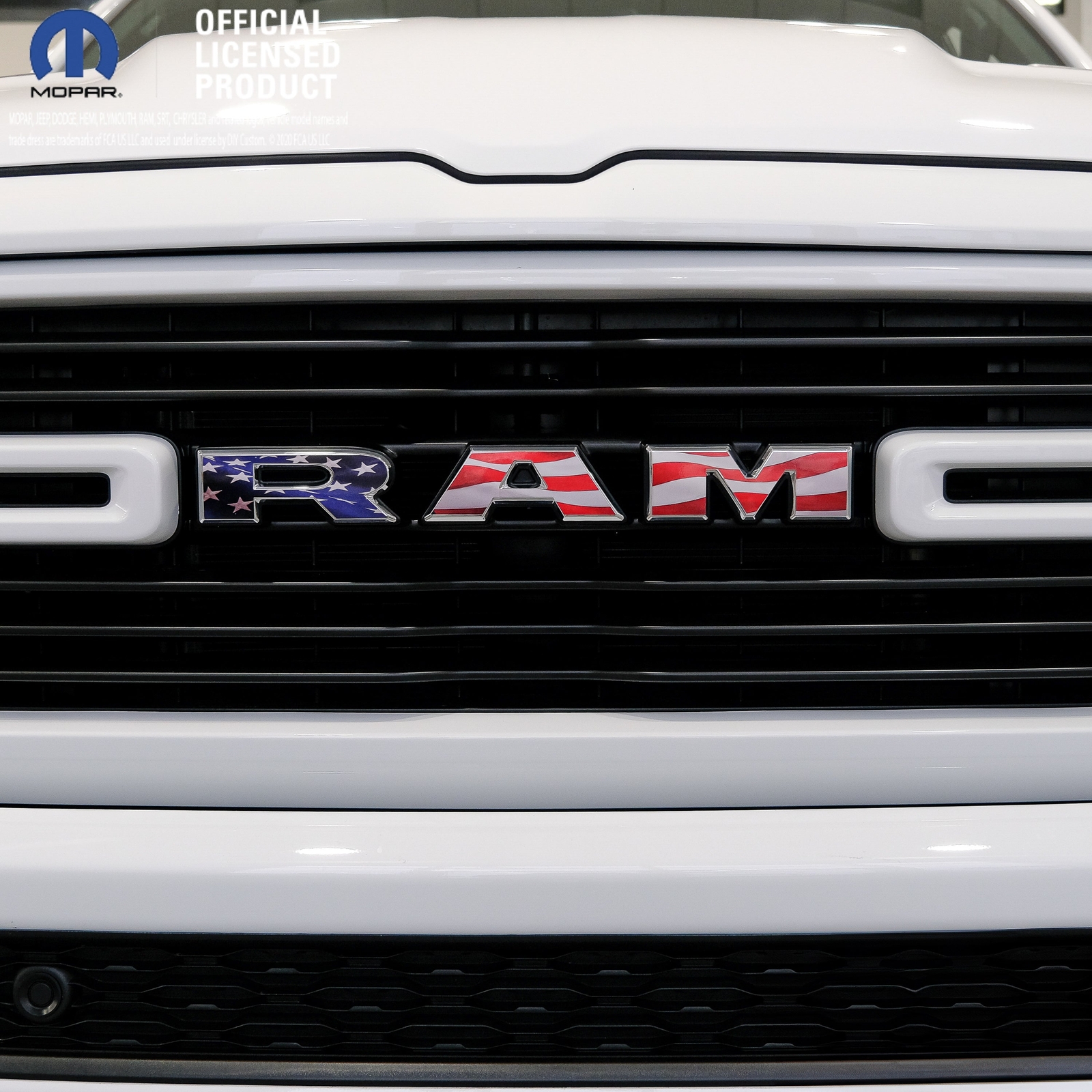 RAM Grill Emblem Overlay Decals WAVING AMERICAN FLAG Fits 2009-2025 1500-5500