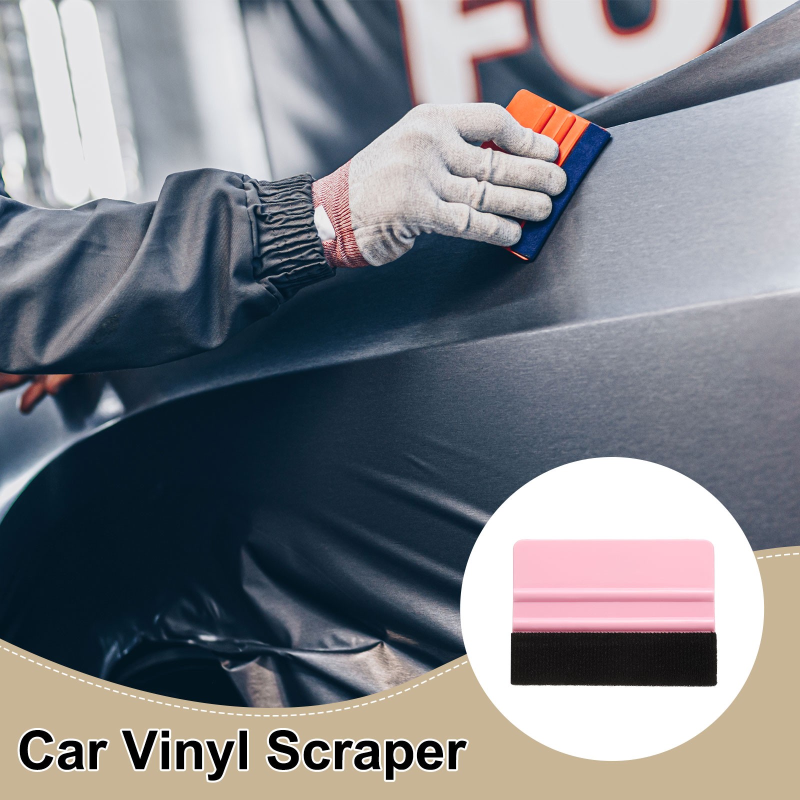 20pcs Car Vinyl Scraper 4 Inch Vinyl Squeegee for Car Window Tint, Pink