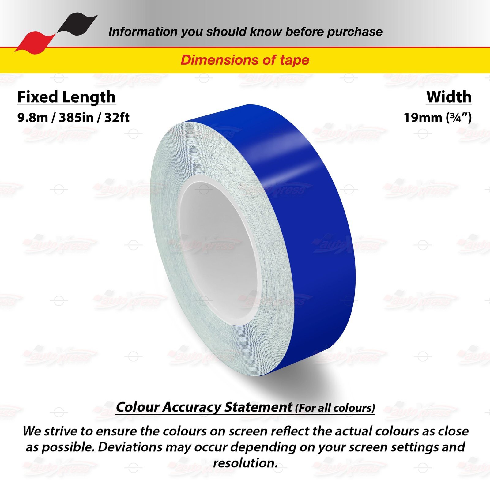 BLUE 3/4″ 19mm Roll PIN STRIPE Car Striping Trim Line TAPE Decal Vinyl Sticker