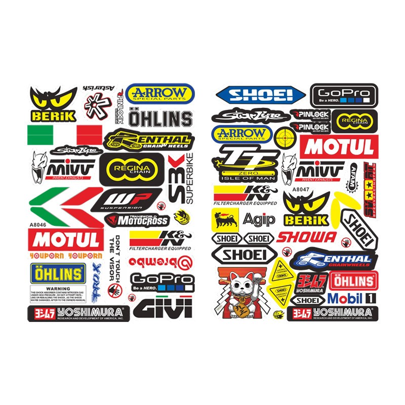 Motocross Decal MX Racing Stickers Kit Car ATV Helmet Dirt Bike Wheel Vinyl Deco