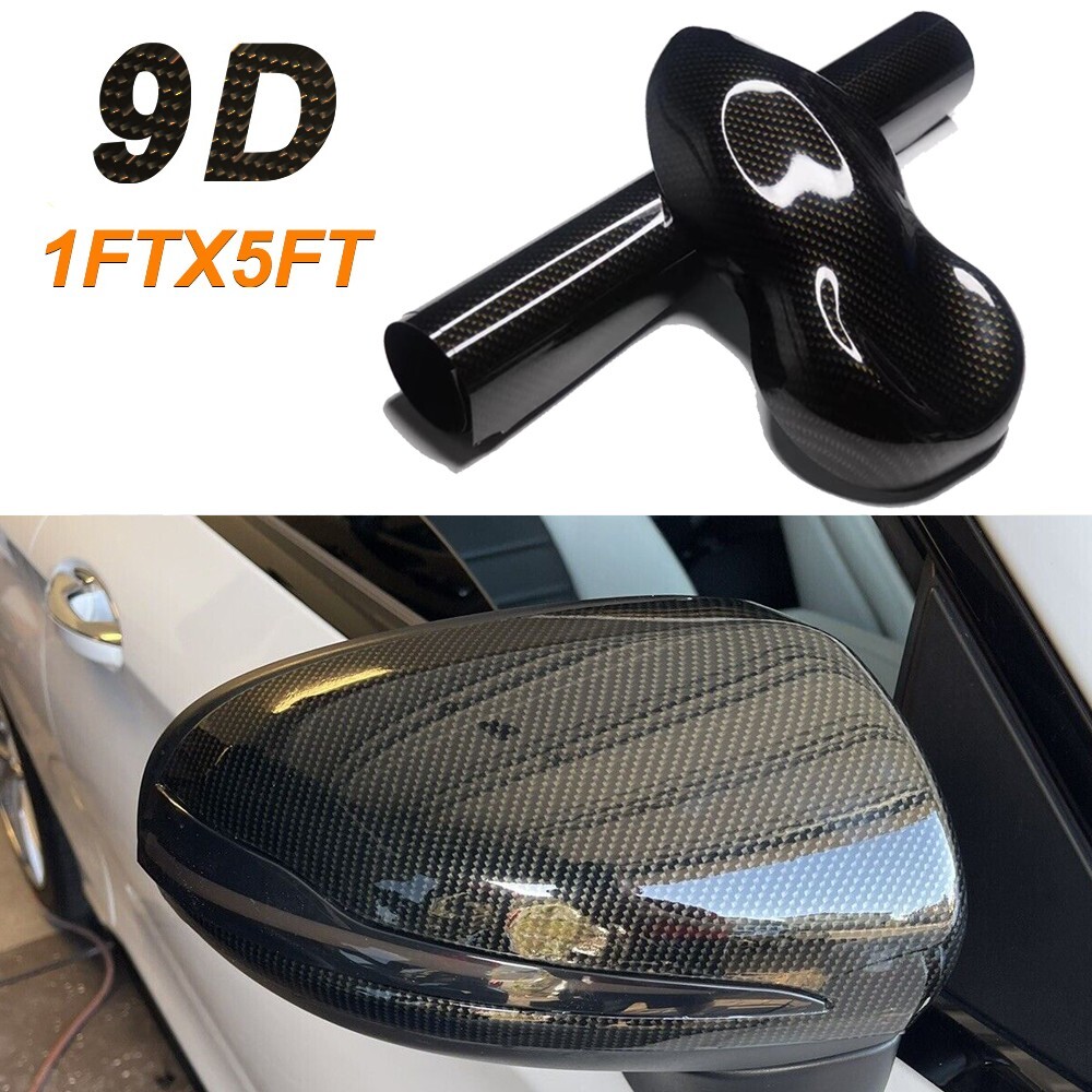 12″x60″ Ultra Gloss 9D Pet Black Carbon Fiber Vinyl Wrap Bubble Free 1ft x 5ft