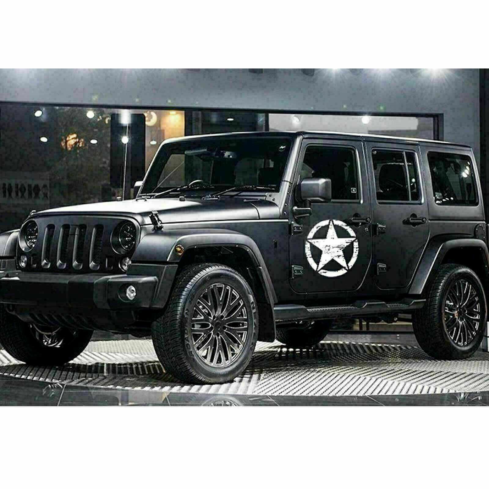 White Distressed Military Army Star Sticker Decal Car Truck SUV Hood Door