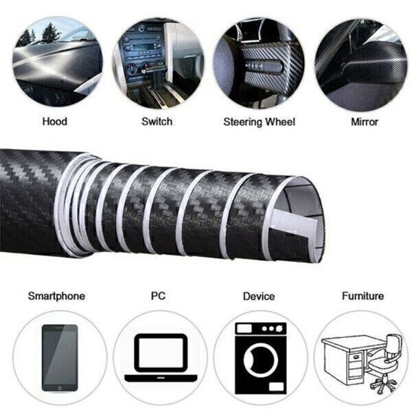 2021 3D Waterproof Carbon Fiber Vinyl Car Wrap Sheet Roll Film Sticker Decal FD