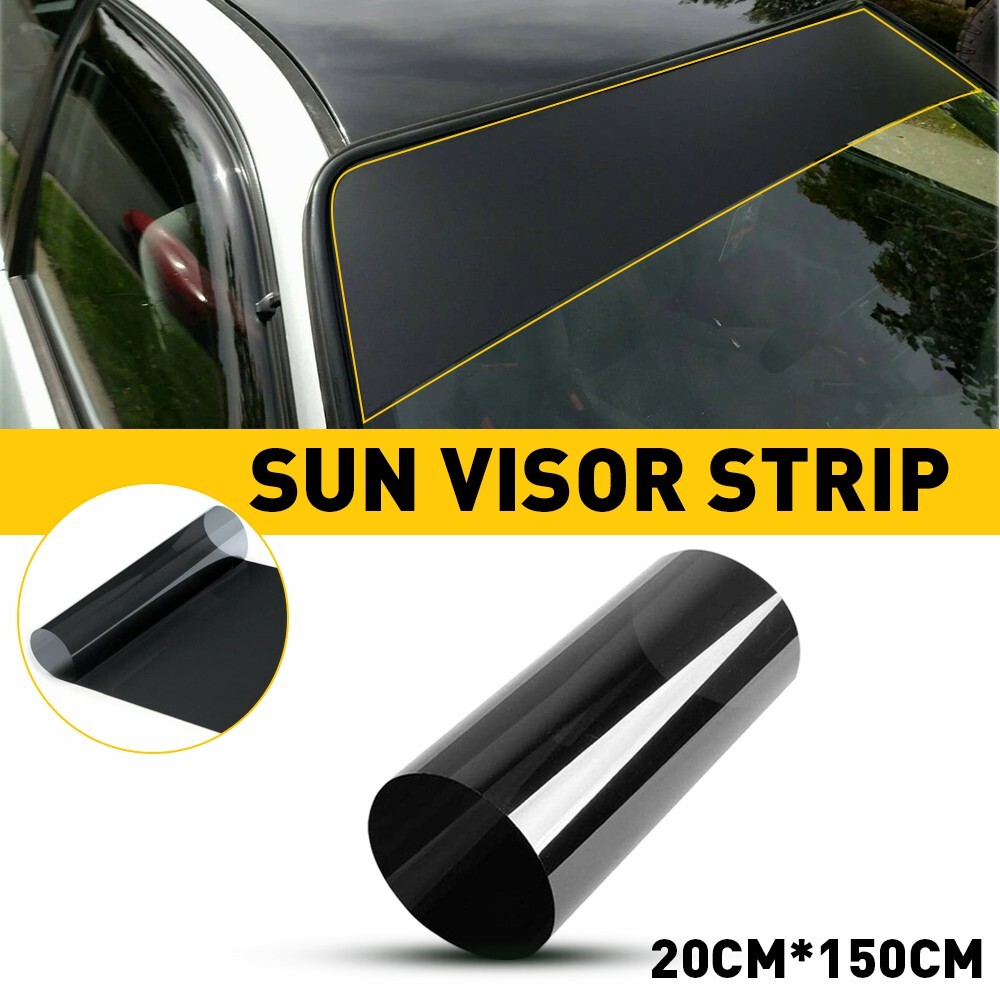 Car Window Sun Visor Strip Film Tint Front Windshield UV Shade DIY Decal Banner