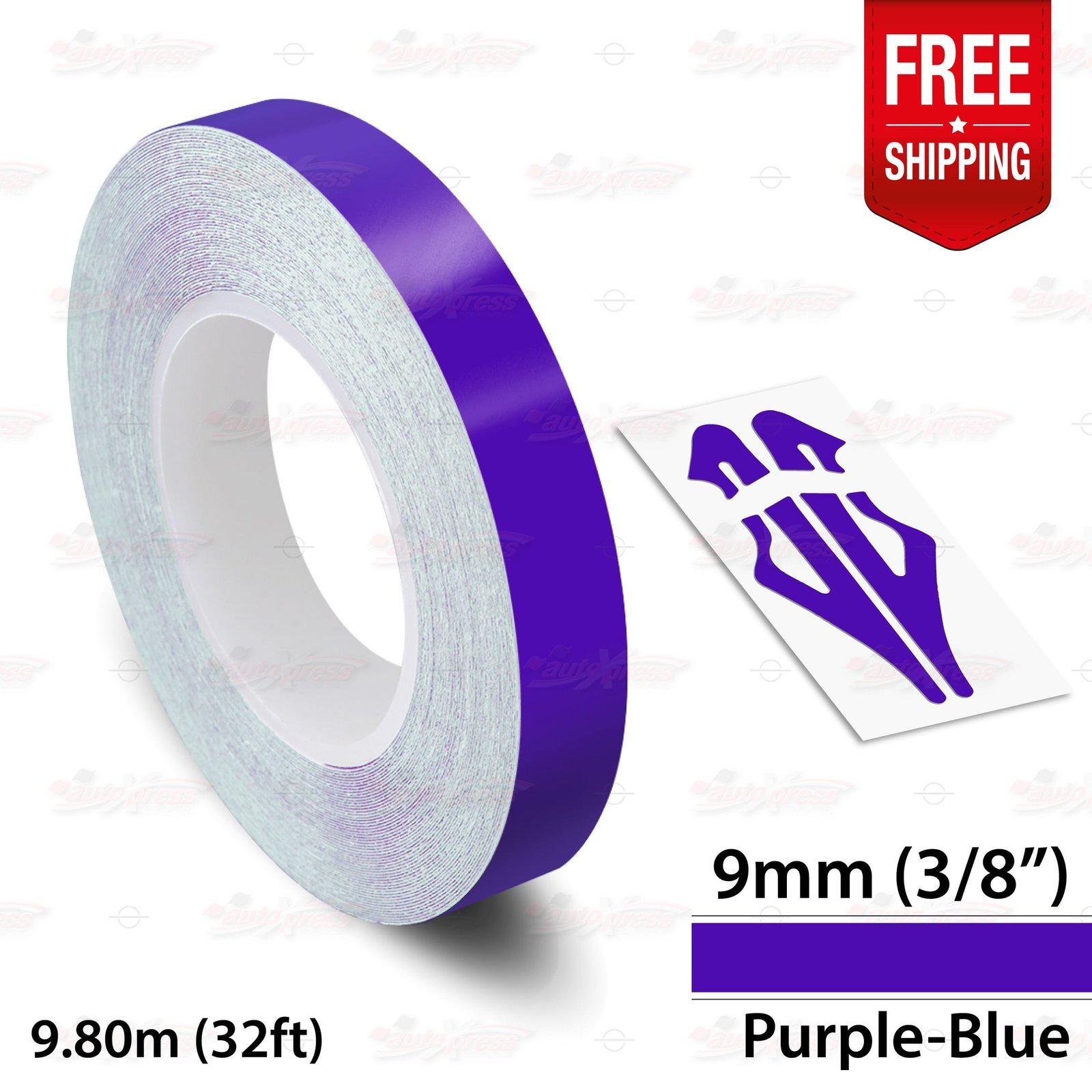 PURPLE-BLUE 3/8″ 9mm Roll PIN STRIPE Car Striping Line TAPE Decal Vinyl Sticker
