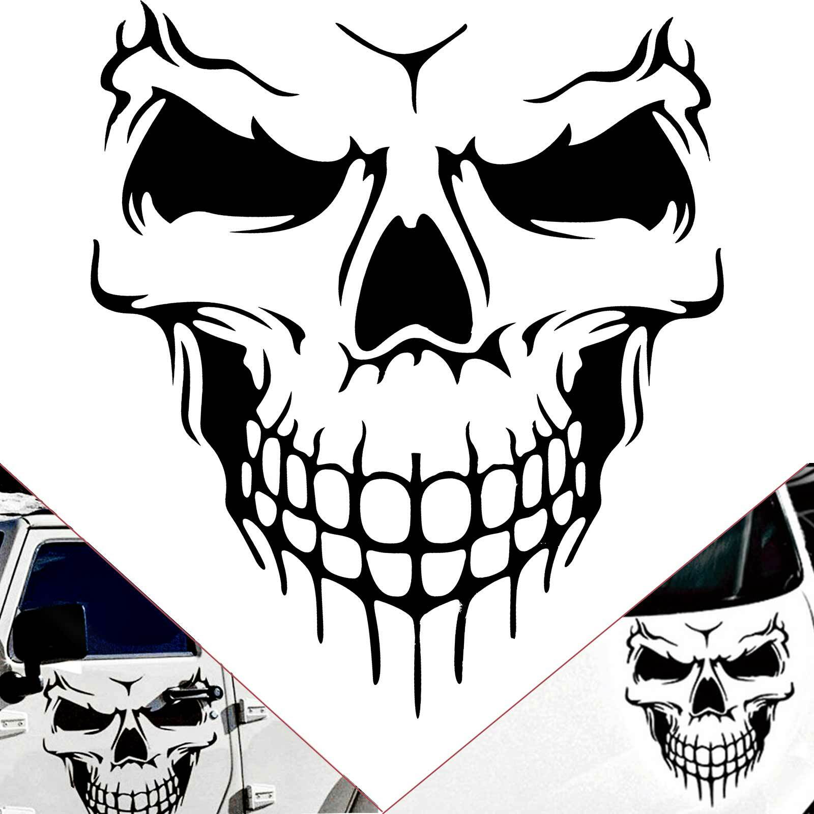 2x Reflective Skull Vinyl Side Door Tailgate Sticker Trim For Jeep Wrangler JK