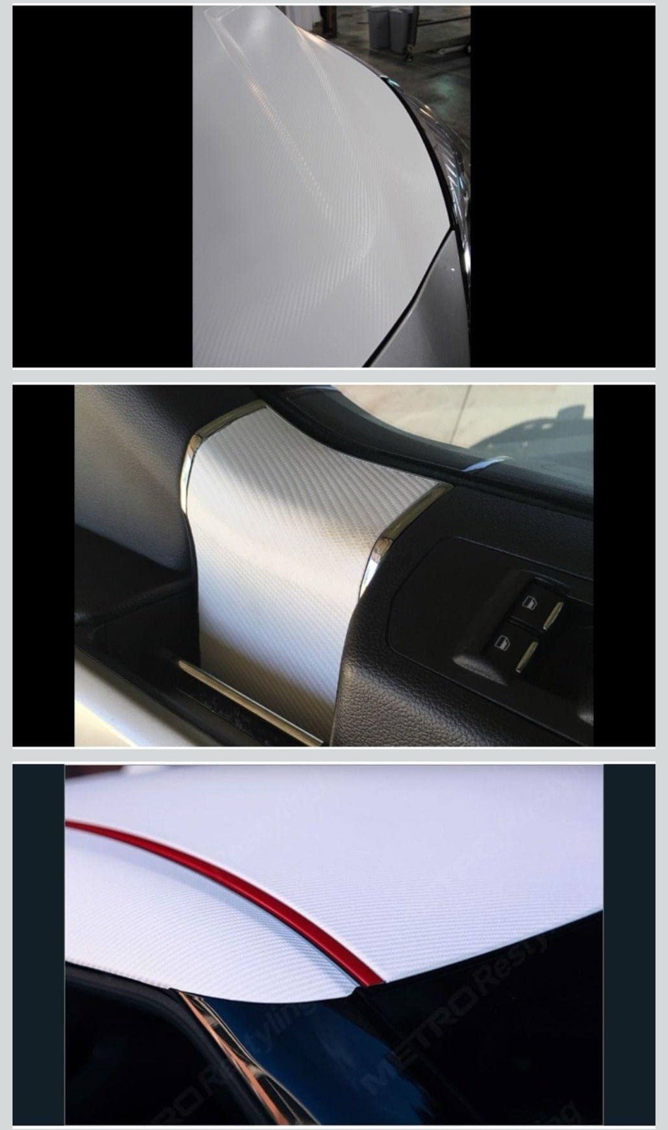 Avery Dennison SW900 Supreme White Carbon Fiber Vinyl Car Wrap Film 115-X 60×25