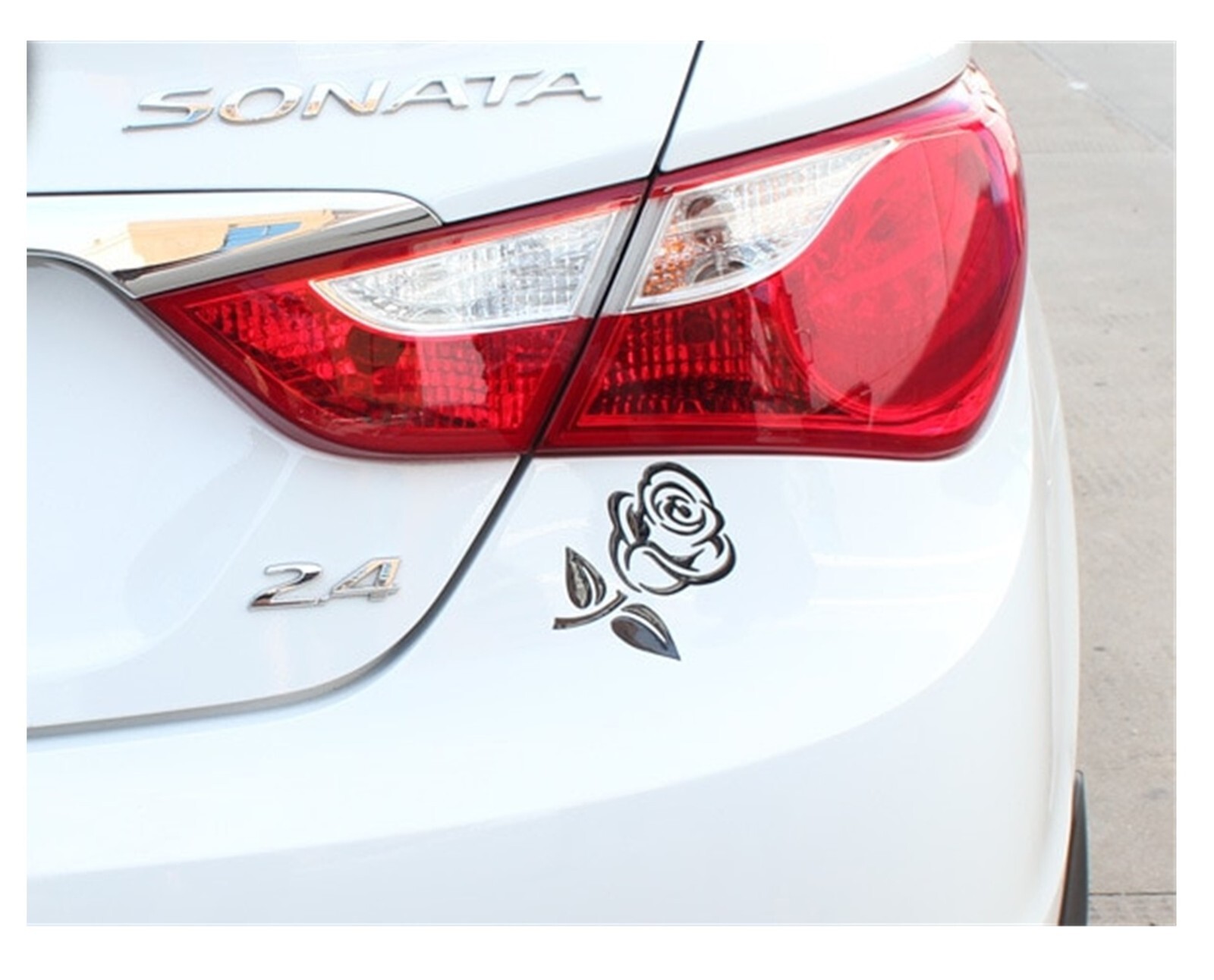 1 pcs – 3D Single Rose Shiny and Polished ABS Stickers, Decals, Emblems